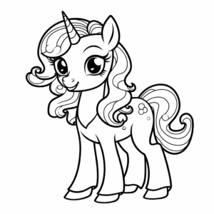 Dibujo de mi pequeño pony unicornio para colorear