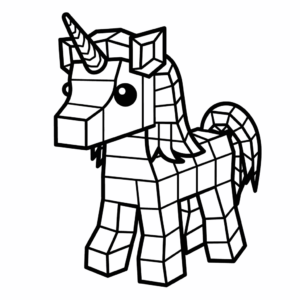 Dibujo de minecraft unicornio para colorear