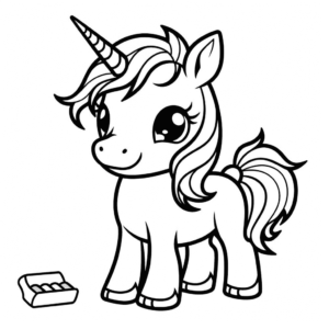 Dibujo de mini unicornio para colorear