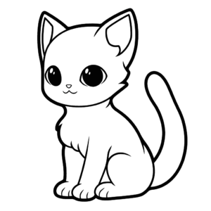 Dibujo de nice simple cat para colorear