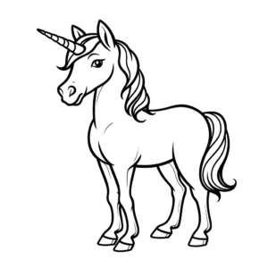 Dibujo de nice simple unicorn para colorear