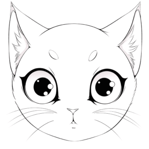 Dibujo de ojos de gato para colorear