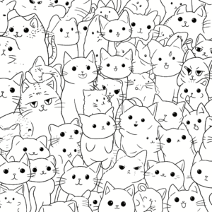 Dibujo de patrón de gato para colorear