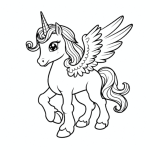 Dibujo de pegasus unicorn para colorear