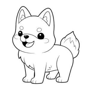 Dibujo de perro akita para colorear