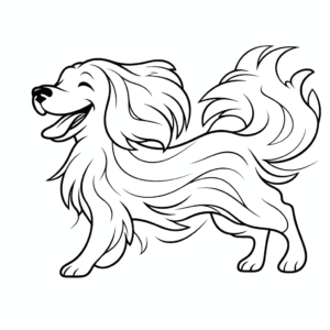 Dibujo de perro al viento para colorear