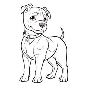 Dibujo de perro american staffordshire terrier para colorear