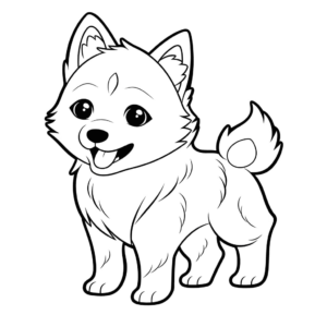 Dibujo de perro blanco y negro para colorear