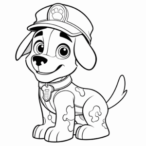 Dibujo de perro bombero para colorear