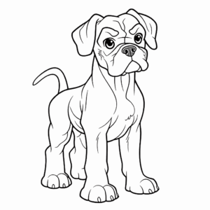 Dibujo de perro bóxer para colorear