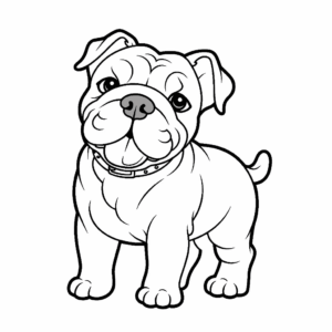 Dibujo de perro bulldog para colorear