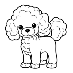 Dibujo de perro caniche para colorear