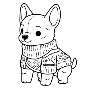 Dibujo de perro con jersey para colorear