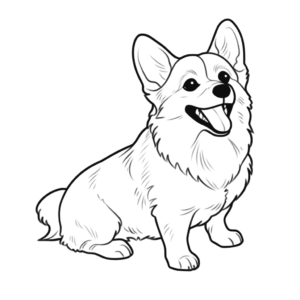 Dibujo de perro corgi galés de pembroke para colorear