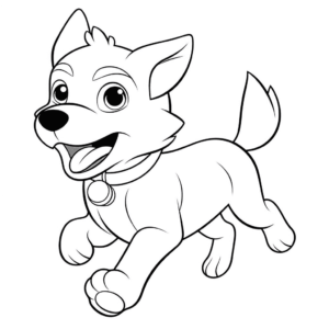 Dibujo de perro corriendo para colorear