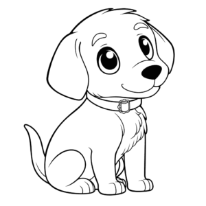 Dibujo de perro curioso para colorear