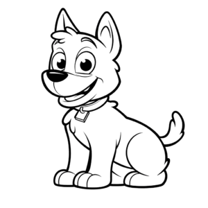 Dibujo de perro de dibujos animados para colorear