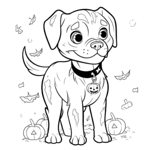 Dibujo de perro de halloween para colorear