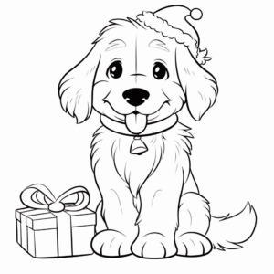 Dibujo de perro de navidad para colorear