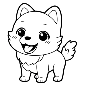 Dibujo de perro feliz para colorear