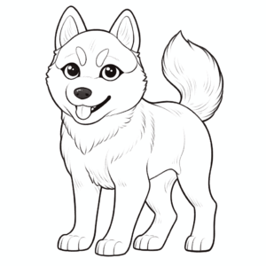 Dibujo de perro husky siberiano para colorear