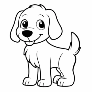 Dibujo de perro imprimible para colorear