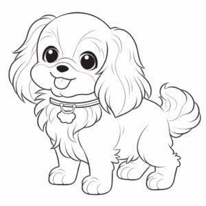 Dibujo de perro king charles spaniel para colorear