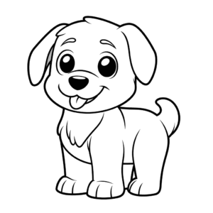 Dibujo de perro para niño pequeño para colorear