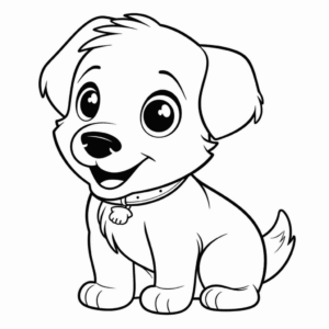 Dibujo de perro para niños para colorear