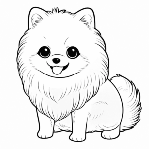 Dibujo de perro pomerania para colorear