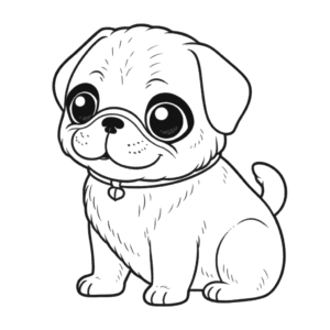 Dibujo de perro pug para colorear