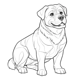 Dibujo de perro rottweiler para colorear