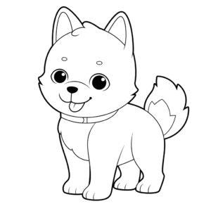 Dibujo de perro sencillo para colorear