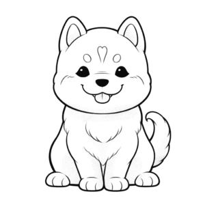 Dibujo de perro shiba inu para colorear