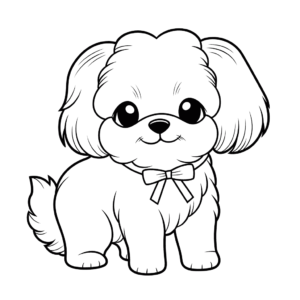 Dibujo de perro shih tzu para colorear