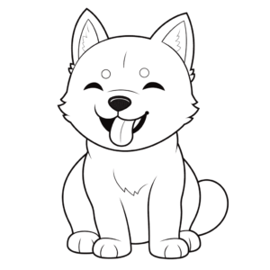 Dibujo de perro sonriente para colorear