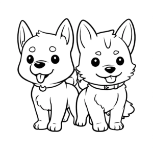 Dibujo de perros de dibujos animados para colorear