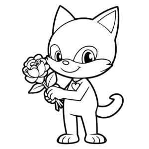 Dibujo de pete el gato san valentín para colorear