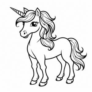 Dibujo de precioso unicornio para colorear