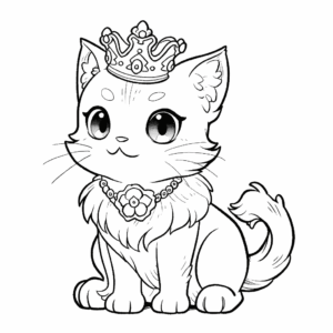 Dibujo de princesa gata para colorear