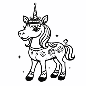 Dibujo de reina unicornio para colorear