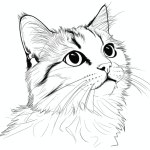 Dibujo de retrato de gato para colorear