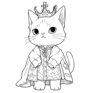 Dibujo de rey gato para colorear