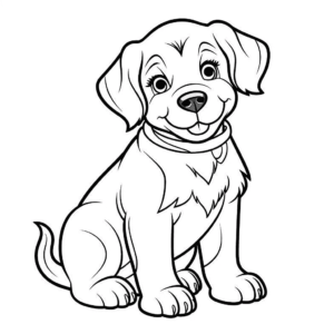 Dibujo de simpático perro rottweiler para imprimir para colorear