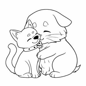 Dibujo de sin perros ni gatos para colorear