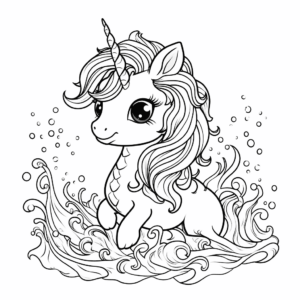 Dibujo de sirena unicornio para colorear