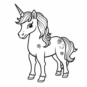 Dibujo de unicornio asombroso para colorear