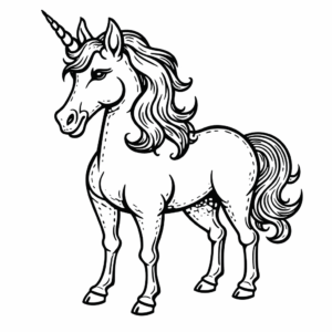 Dibujo de unicornio confiado para colorear