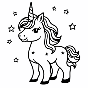 Dibujo de unicornio divertido para colorear