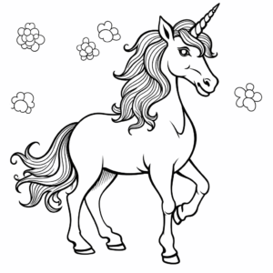 Dibujo de unicornio elegante para colorear